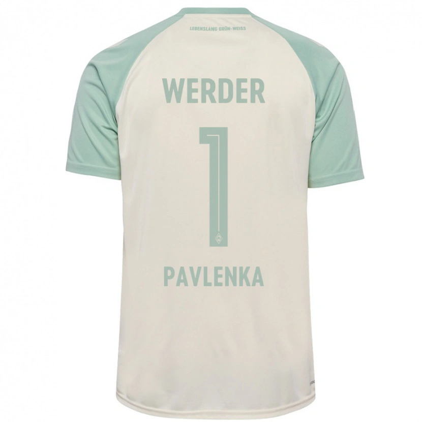 Danxen Damen Jiri Pavlenka #1 Cremeweiß Hellgrün Auswärtstrikot Trikot 2024/25 T-Shirt