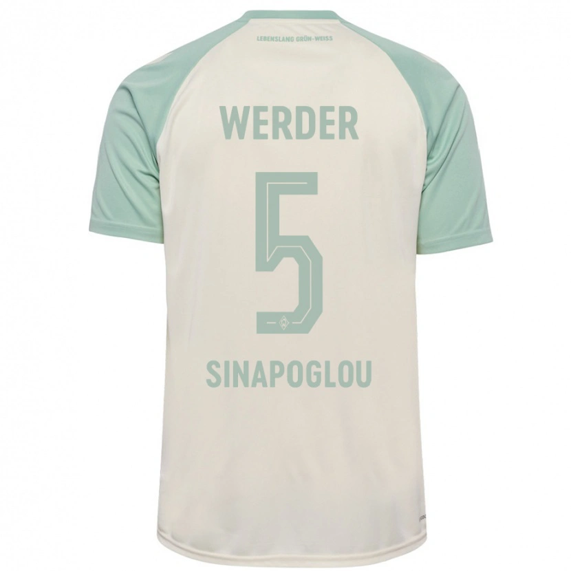 Danxen Damen Oguzcan Sinapoglou #5 Cremeweiß Hellgrün Auswärtstrikot Trikot 2024/25 T-Shirt