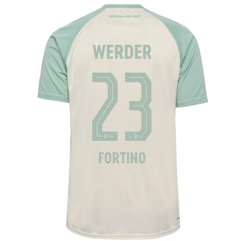 Danxen Damen Pierro Miguel Fortino #23 Cremeweiß Hellgrün Auswärtstrikot Trikot 2024/25 T-Shirt