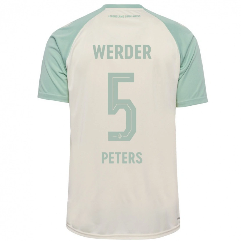 Danxen Damen Joshua Peters #5 Cremeweiß Hellgrün Auswärtstrikot Trikot 2024/25 T-Shirt