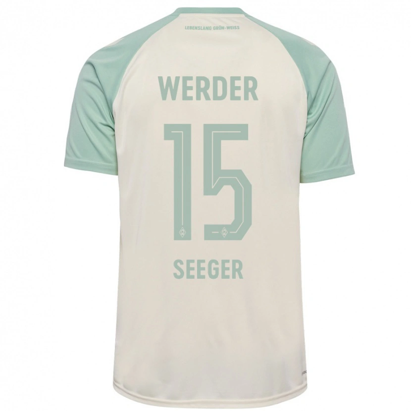 Danxen Damen Ben Ekobena-Seeger #15 Cremeweiß Hellgrün Auswärtstrikot Trikot 2024/25 T-Shirt