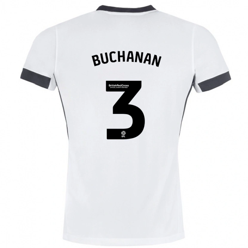Danxen Damen Lee Buchanan #3 Weiß Schwarz Auswärtstrikot Trikot 2024/25 T-Shirt