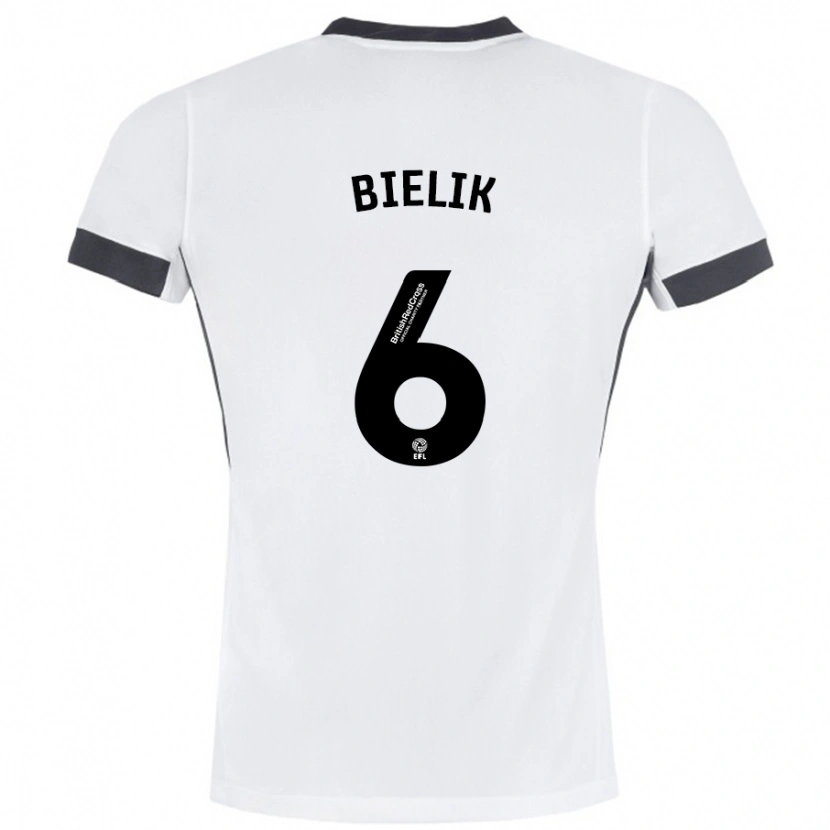 Danxen Damen Krystian Bielik #6 Weiß Schwarz Auswärtstrikot Trikot 2024/25 T-Shirt