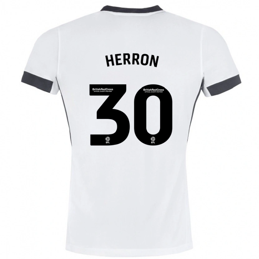 Danxen Damen Neve Herron #30 Weiß Schwarz Auswärtstrikot Trikot 2024/25 T-Shirt