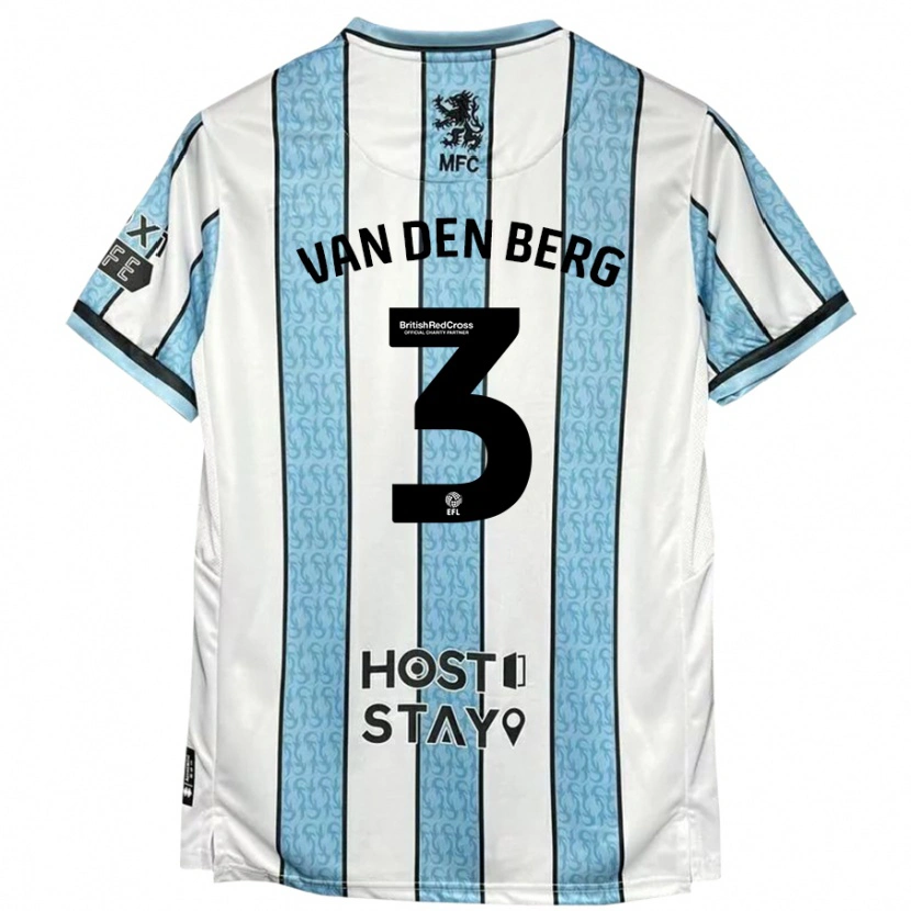 Danxen Damen Rav Van Den Berg #3 Weiß Blau Auswärtstrikot Trikot 2024/25 T-Shirt