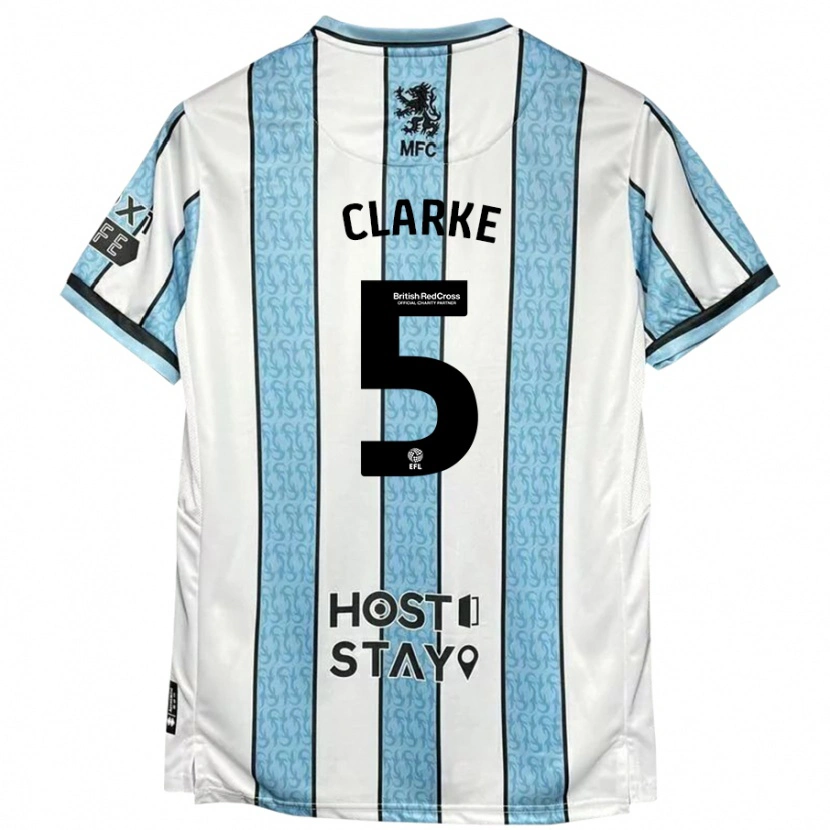 Danxen Damen Matt Clarke #5 Weiß Blau Auswärtstrikot Trikot 2024/25 T-Shirt