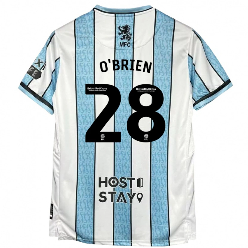 Danxen Damen Lewis O'brien #28 Weiß Blau Auswärtstrikot Trikot 2024/25 T-Shirt
