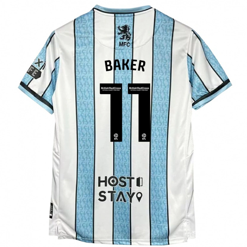 Danxen Damen Ella Baker #11 Weiß Blau Auswärtstrikot Trikot 2024/25 T-Shirt