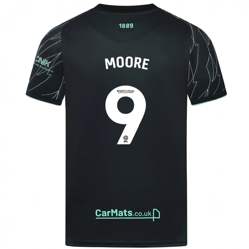Danxen Damen Kieffer Moore #9 Schwarz Grün Auswärtstrikot Trikot 2024/25 T-Shirt