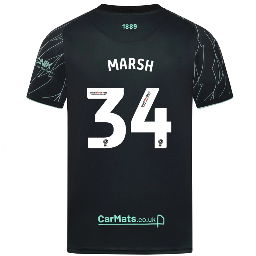 Danxen Damen Louie Marsh #34 Schwarz Grün Auswärtstrikot Trikot 2024/25 T-Shirt
