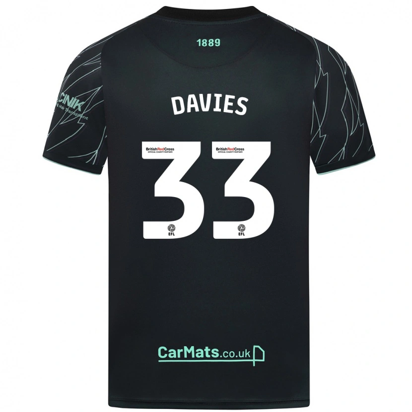 Danxen Damen Bethan Davies #33 Schwarz Grün Auswärtstrikot Trikot 2024/25 T-Shirt