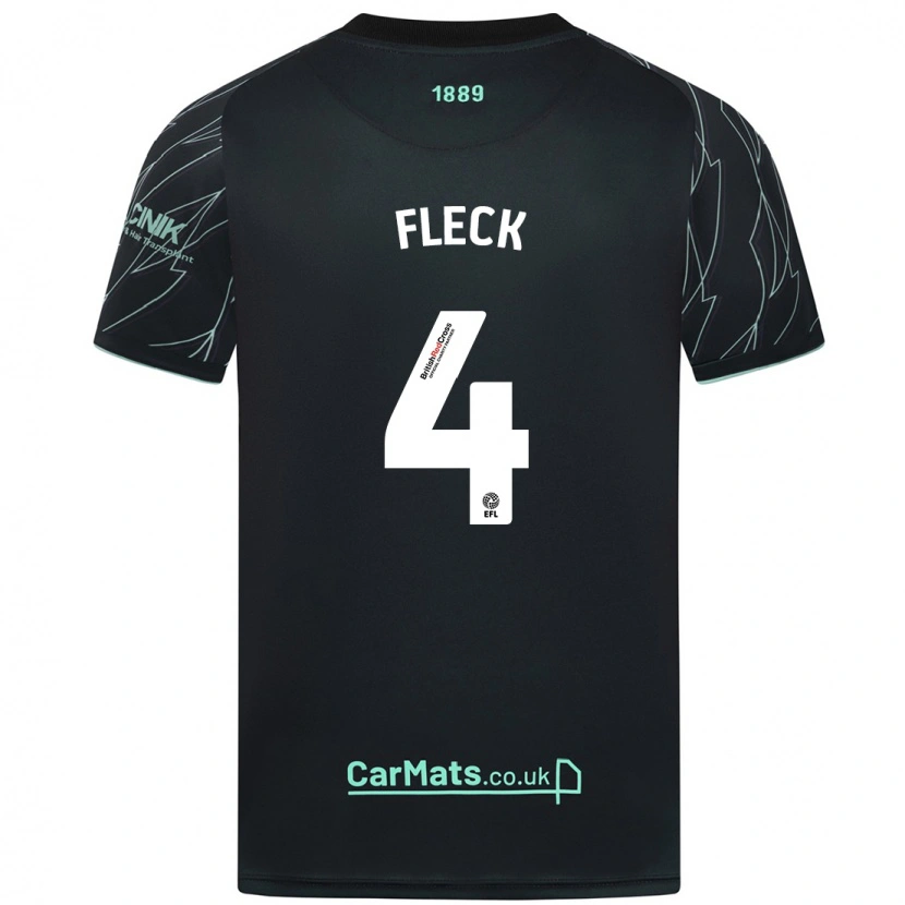 Danxen Damen John Fleck #4 Schwarz Grün Auswärtstrikot Trikot 2024/25 T-Shirt