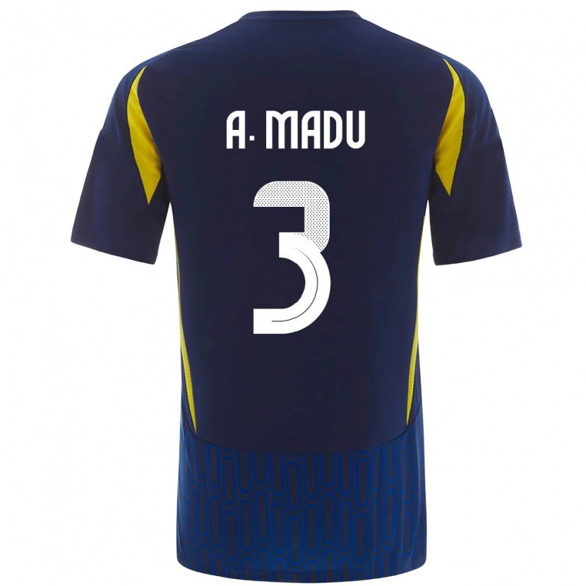 Danxen Damen Abdullah Madu #3 Blau Gelb Auswärtstrikot Trikot 2024/25 T-Shirt