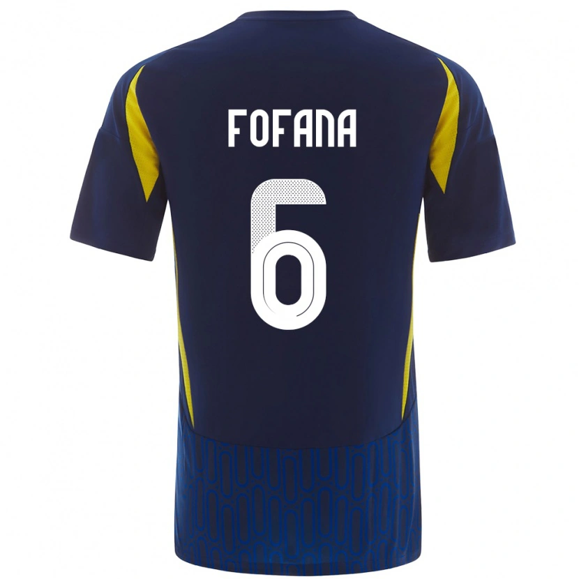 Danxen Damen Seko Fofana #6 Blau Gelb Auswärtstrikot Trikot 2024/25 T-Shirt