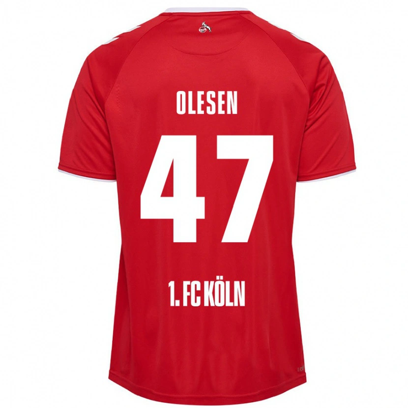 Danxen Damen Mathias Olesen #47 Rot Weiß Auswärtstrikot Trikot 2024/25 T-Shirt