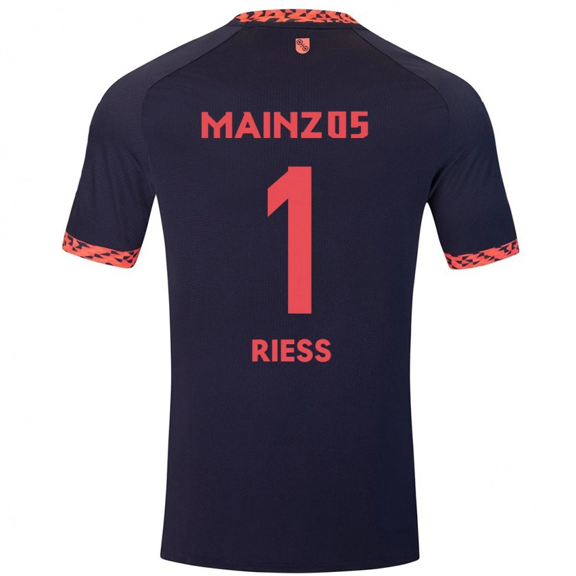 Danxen Damen Lasse Rieß #1 Blau Korallenrot Auswärtstrikot Trikot 2024/25 T-Shirt