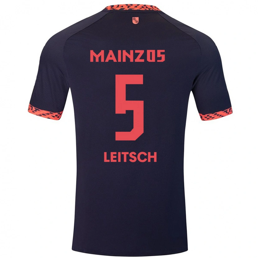 Danxen Damen Maxim Leitsch #5 Blau Korallenrot Auswärtstrikot Trikot 2024/25 T-Shirt