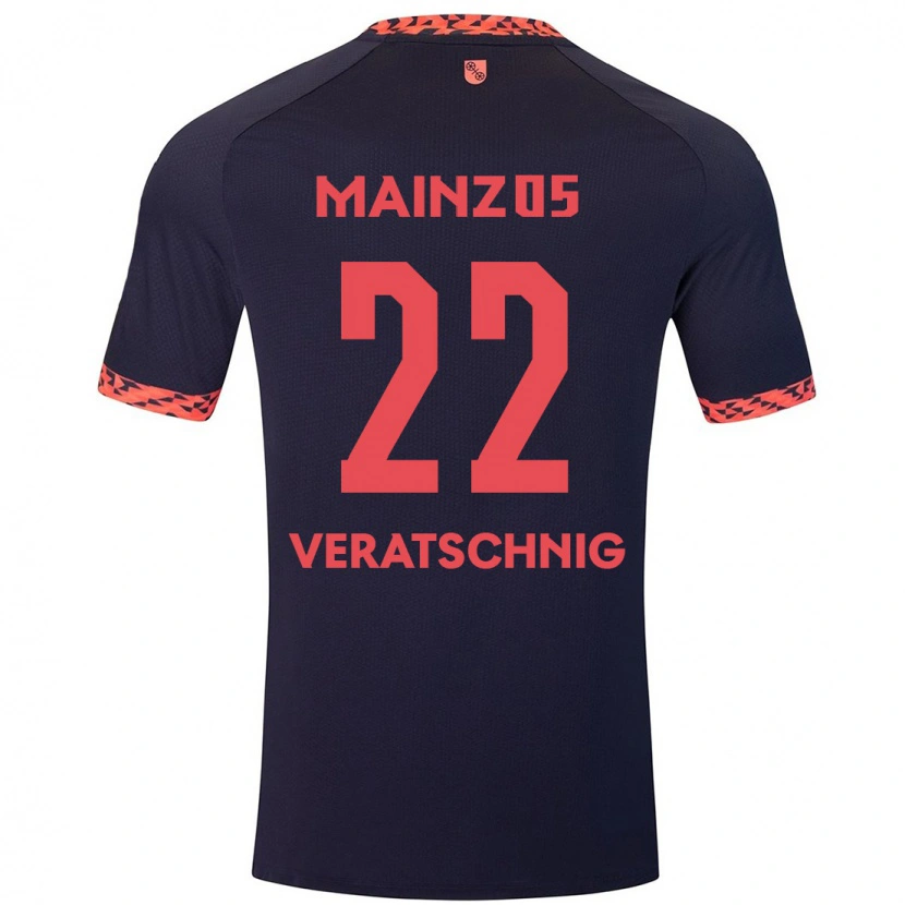 Danxen Damen Nikolas Veratschnig #22 Blau Korallenrot Auswärtstrikot Trikot 2024/25 T-Shirt