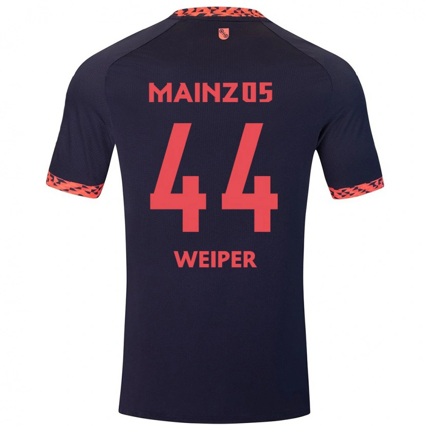 Danxen Damen Nelson Weiper #44 Blau Korallenrot Auswärtstrikot Trikot 2024/25 T-Shirt