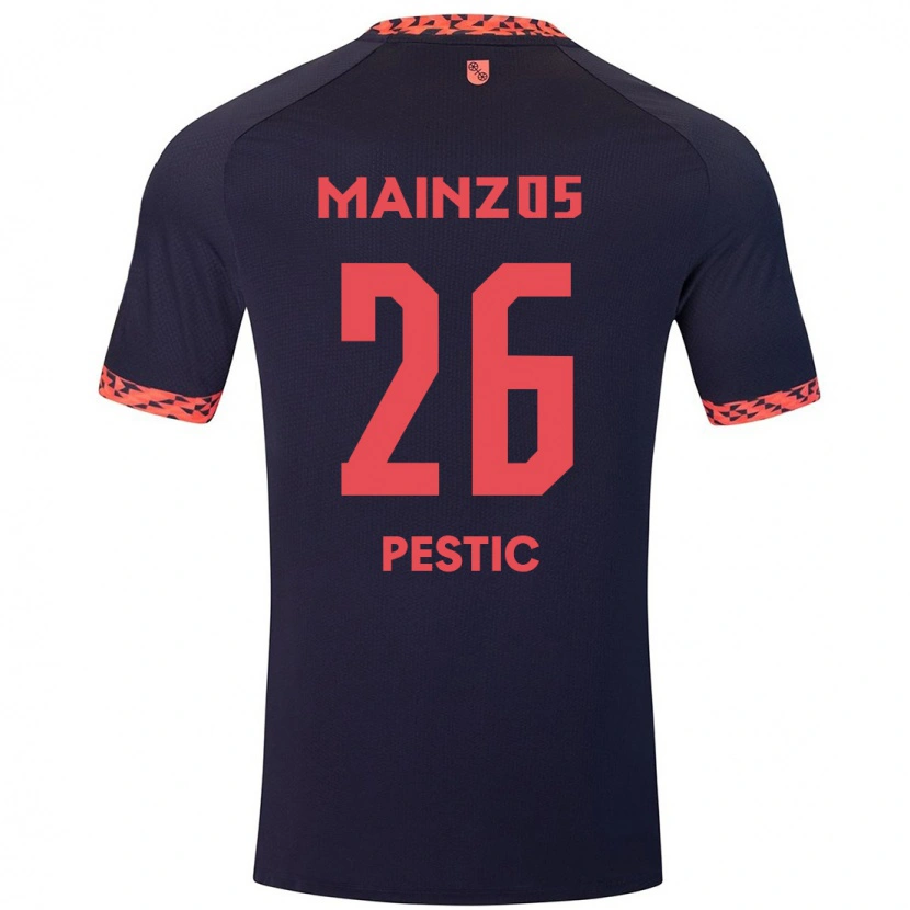 Danxen Damen Dominik Pestic #26 Blau Korallenrot Auswärtstrikot Trikot 2024/25 T-Shirt