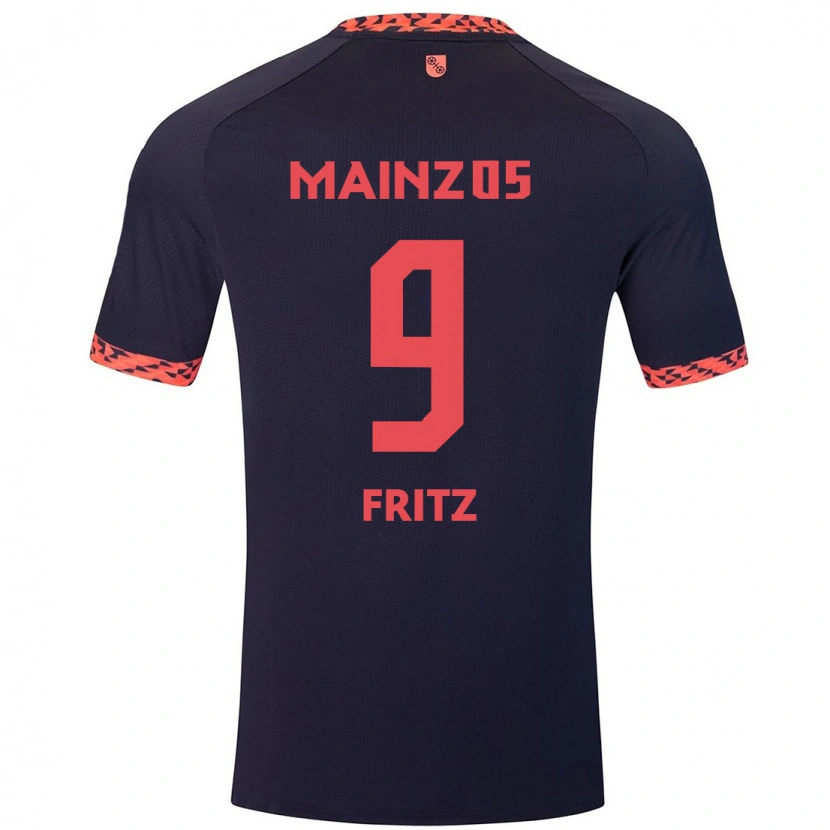 Danxen Damen April Fritz #9 Blau Korallenrot Auswärtstrikot Trikot 2024/25 T-Shirt