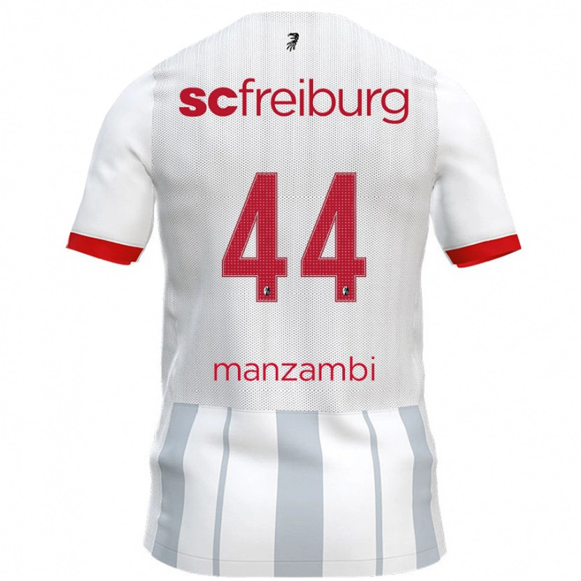 Danxen Damen Johan Manzambi #44 Weiß Grau Auswärtstrikot Trikot 2024/25 T-Shirt