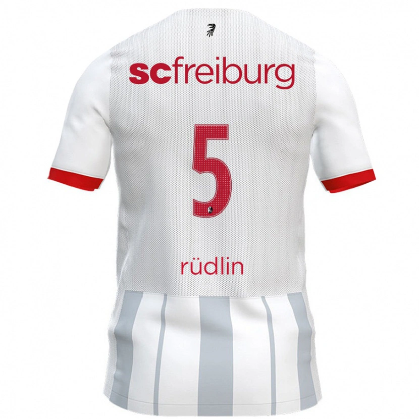 Danxen Damen Fabian Rüdlin #5 Weiß Grau Auswärtstrikot Trikot 2024/25 T-Shirt