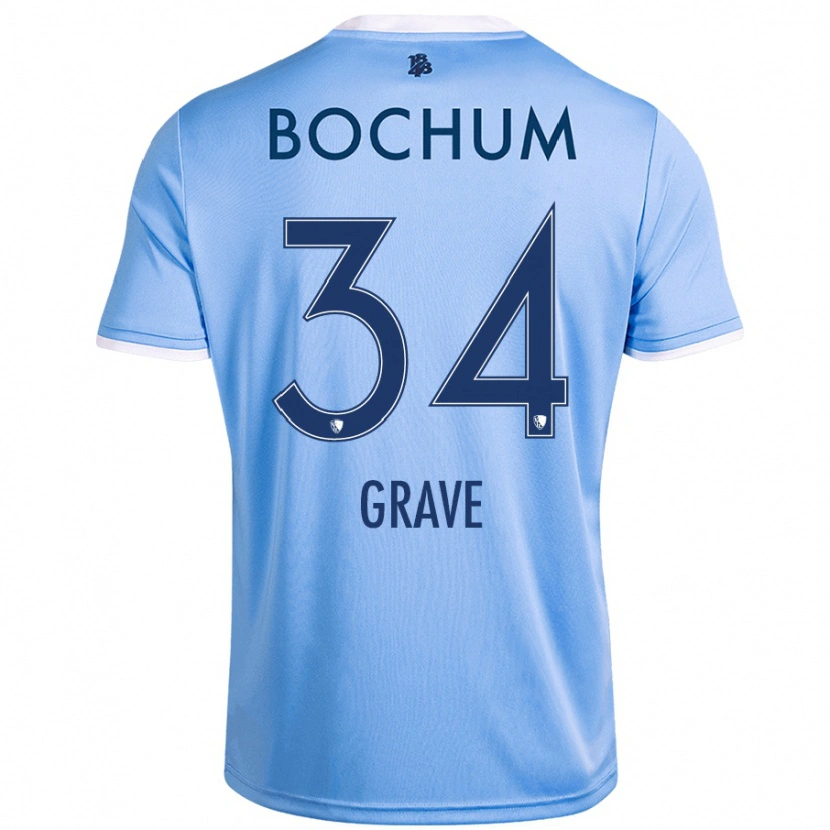 Danxen Damen Paul Grave #34 Himmelblau Auswärtstrikot Trikot 2024/25 T-Shirt