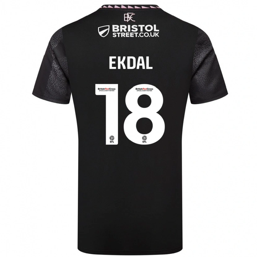 Danxen Damen Hjalmar Ekdal #18 Schwarz Auswärtstrikot Trikot 2024/25 T-Shirt