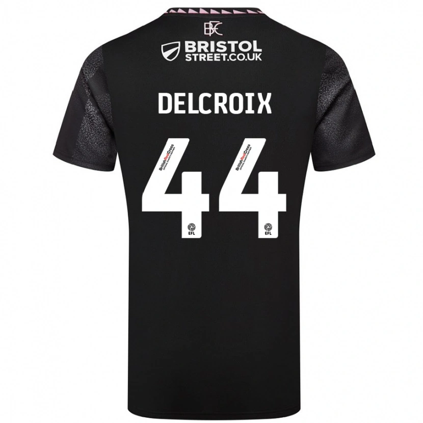 Danxen Damen Hannes Delcroix #44 Schwarz Auswärtstrikot Trikot 2024/25 T-Shirt