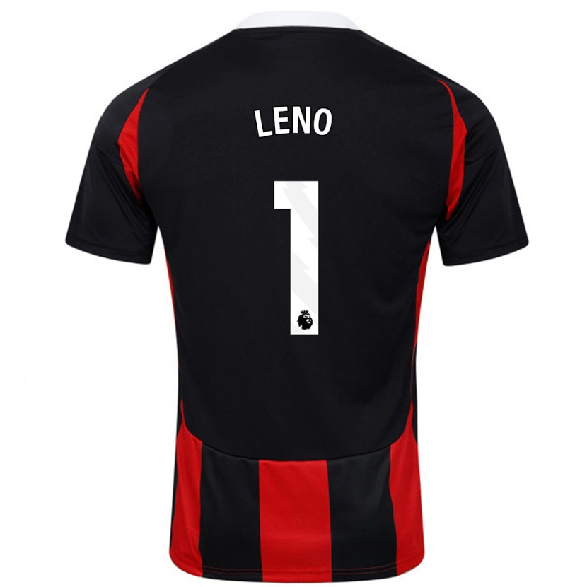 Danxen Damen Bernd Leno #1 Schwarz Rot Auswärtstrikot Trikot 2024/25 T-Shirt