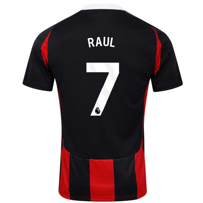Danxen Damen Raúl Jiménez #7 Schwarz Rot Auswärtstrikot Trikot 2024/25 T-Shirt
