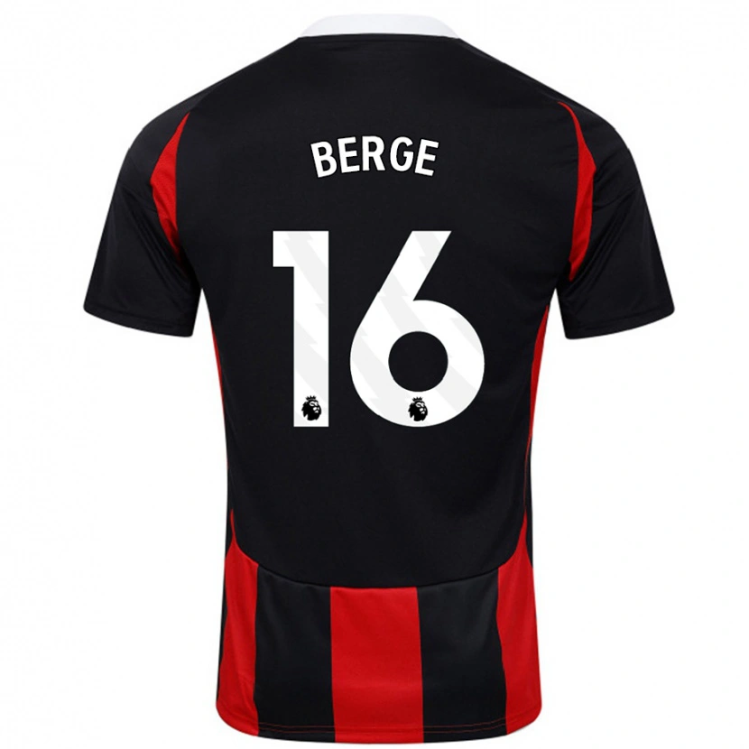 Danxen Damen Sander Berge #16 Schwarz Rot Auswärtstrikot Trikot 2024/25 T-Shirt