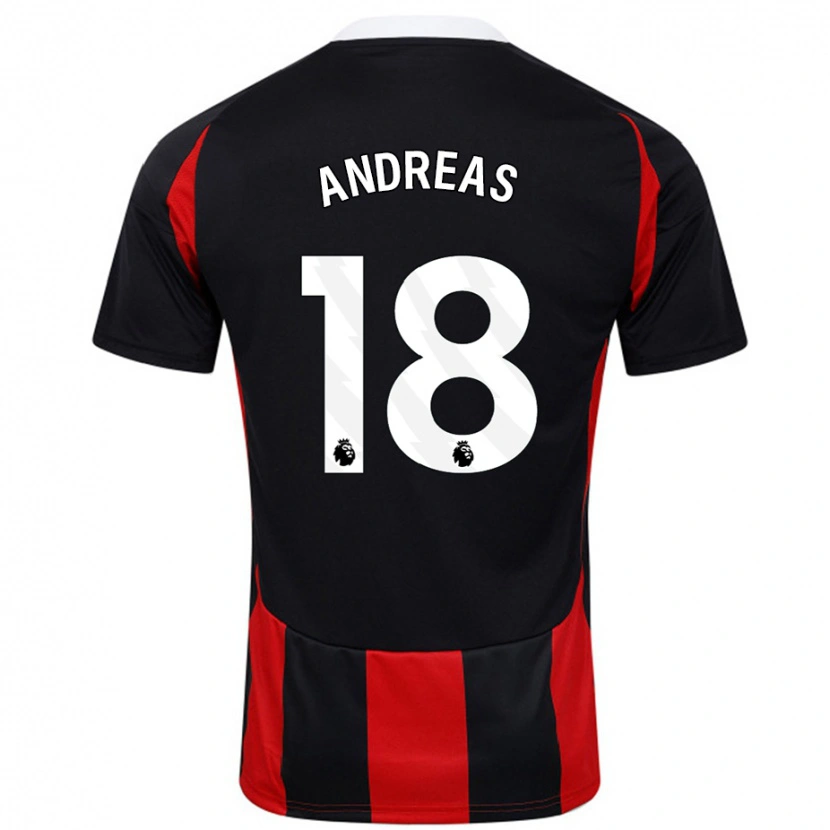 Danxen Damen Andreas Pereira #18 Schwarz Rot Auswärtstrikot Trikot 2024/25 T-Shirt