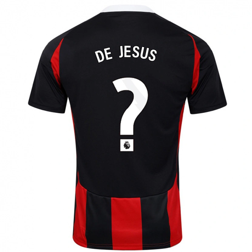 Danxen Damen Brad De Jesus #0 Schwarz Rot Auswärtstrikot Trikot 2024/25 T-Shirt