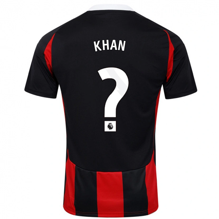 Danxen Damen Ruban Khan #0 Schwarz Rot Auswärtstrikot Trikot 2024/25 T-Shirt
