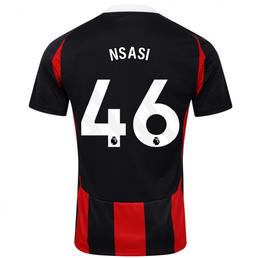 Danxen Damen Eddie Nsasi #46 Schwarz Rot Auswärtstrikot Trikot 2024/25 T-Shirt