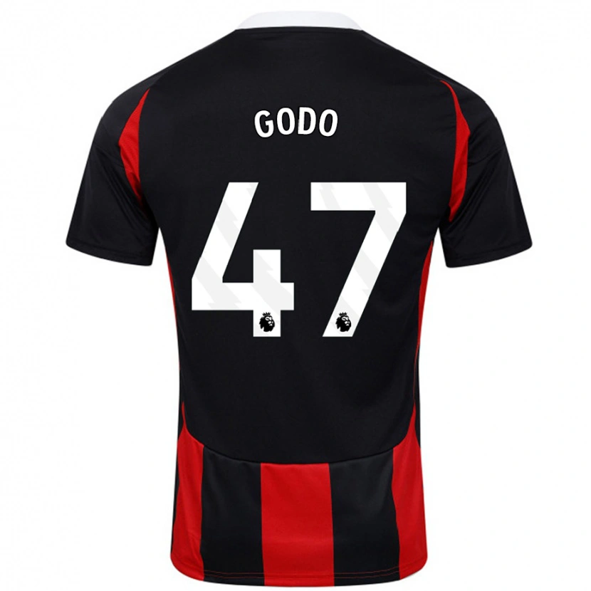 Danxen Damen Martial Godo #47 Schwarz Rot Auswärtstrikot Trikot 2024/25 T-Shirt