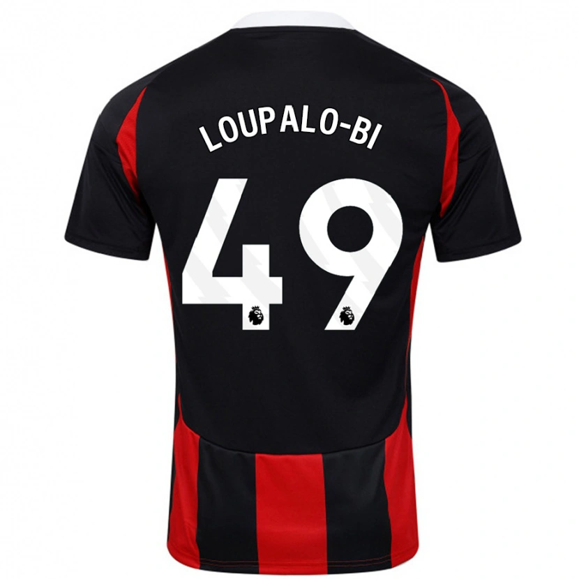 Danxen Damen Aaron Loupalo-Bi #49 Schwarz Rot Auswärtstrikot Trikot 2024/25 T-Shirt
