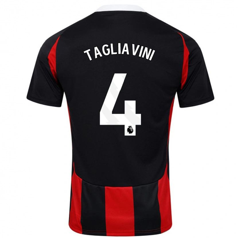 Danxen Damen Ella Tagliavini #4 Schwarz Rot Auswärtstrikot Trikot 2024/25 T-Shirt