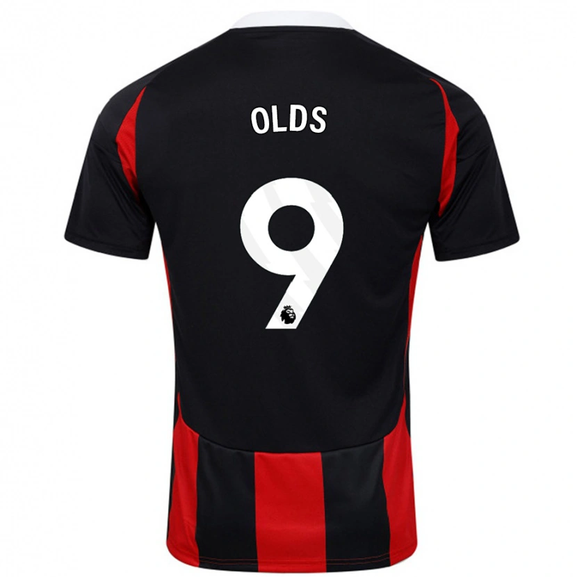 Danxen Damen Ellie Olds #9 Schwarz Rot Auswärtstrikot Trikot 2024/25 T-Shirt
