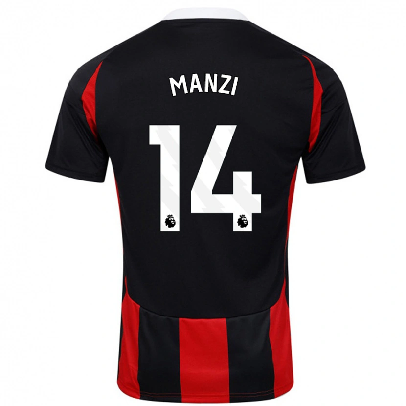Danxen Damen Sophie Manzi #14 Schwarz Rot Auswärtstrikot Trikot 2024/25 T-Shirt