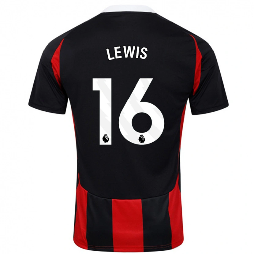 Danxen Damen Milla Lewis #16 Schwarz Rot Auswärtstrikot Trikot 2024/25 T-Shirt