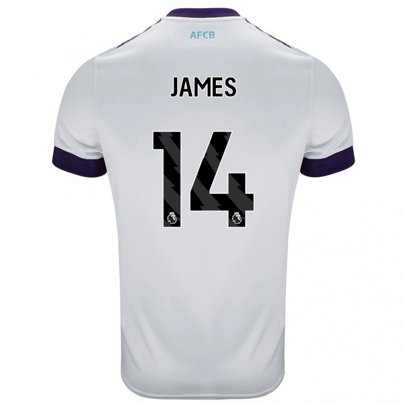 Danxen Damen Katie James #14 Weiß Grün Lila Auswärtstrikot Trikot 2024/25 T-Shirt