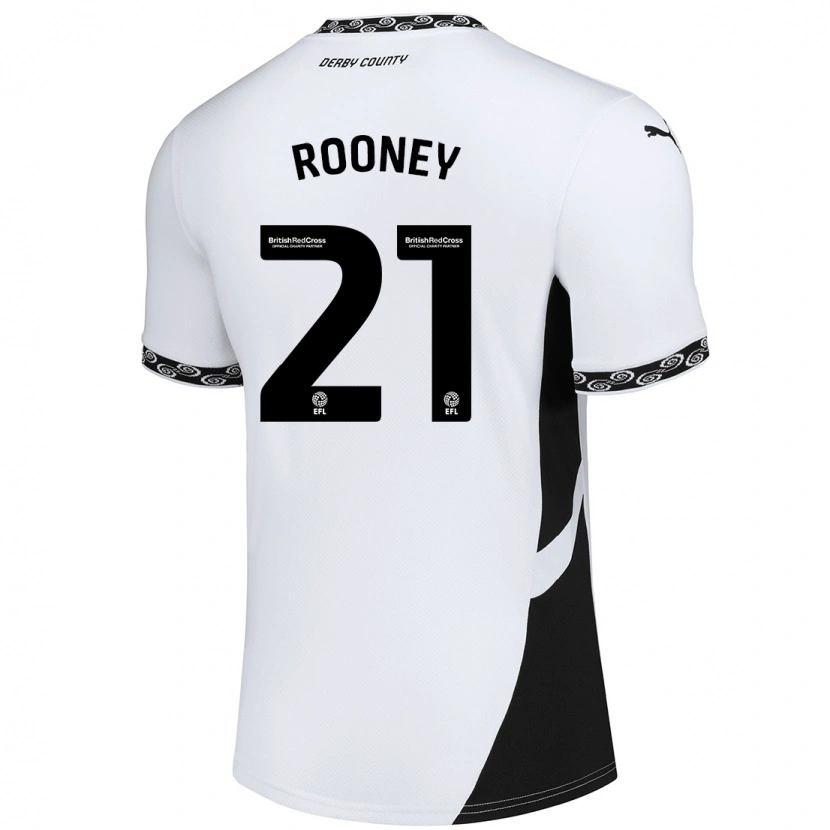 Danxen Kinder Jake Rooney #21 Weiß Schwarz Heimtrikot Trikot 2024/25 T-Shirt