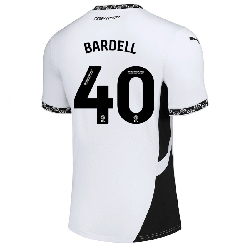 Danxen Kinder Max Bardell #40 Weiß Schwarz Heimtrikot Trikot 2024/25 T-Shirt