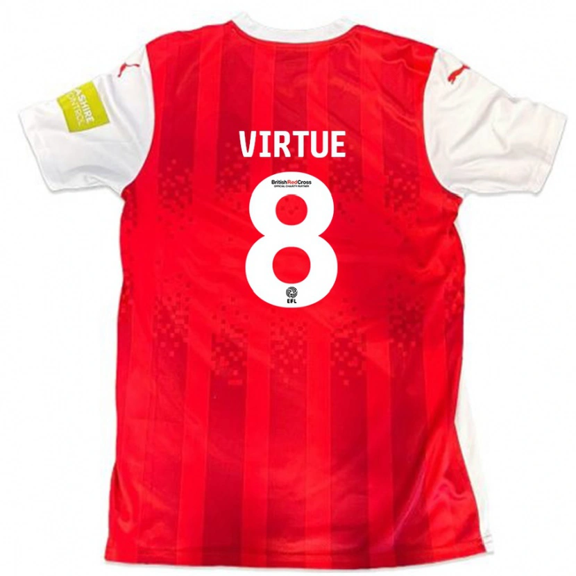 Danxen Kinder Matty Virtue #8 Rot Weiß Heimtrikot Trikot 2024/25 T-Shirt