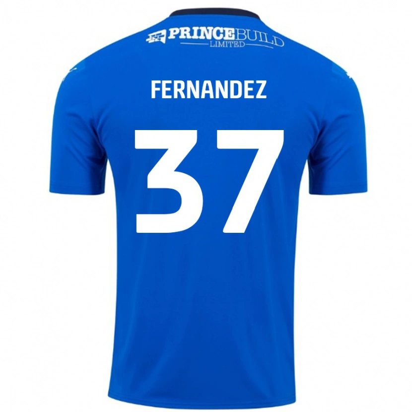 Danxen Kinder Emmanuel Fernandez #37 Blau Weiß Heimtrikot Trikot 2024/25 T-Shirt