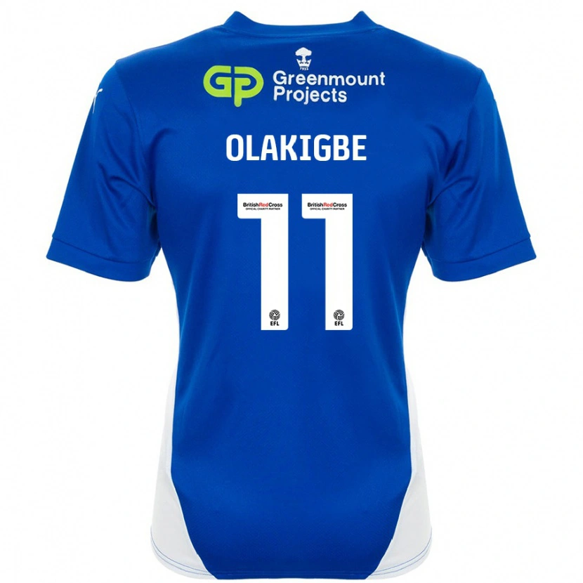 Danxen Kinder Michael Olakigbe #11 Blau Weiß Heimtrikot Trikot 2024/25 T-Shirt