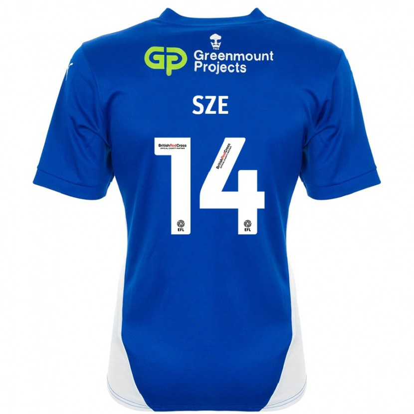 Danxen Kinder Chris Sze #14 Blau Weiß Heimtrikot Trikot 2024/25 T-Shirt